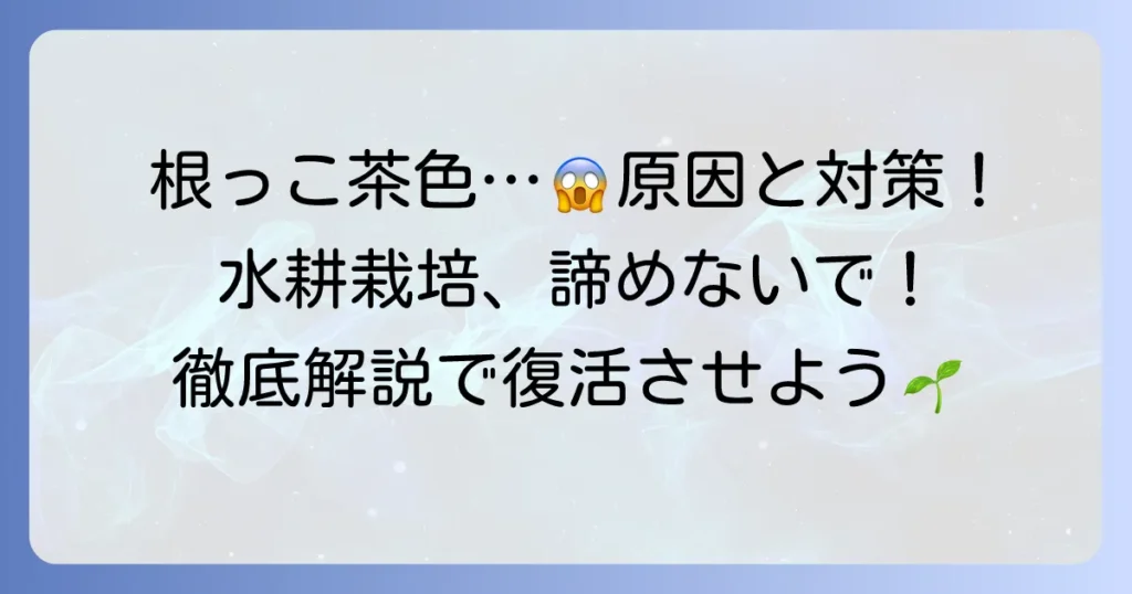 水耕栽培の根が茶色くなる原因と対策を徹底解説