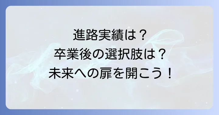 大川学園高等学校の進路実績と卒業後の選択肢
