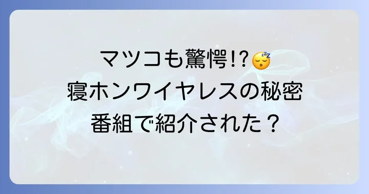 マツコの知らない世界で寝ホンワイヤレスは紹介された？注目の背景