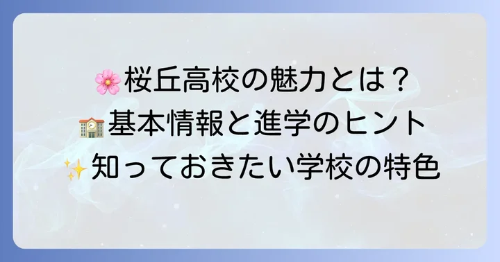 桜丘高校内申点の目安を知る前に：学校の基本情報と魅力