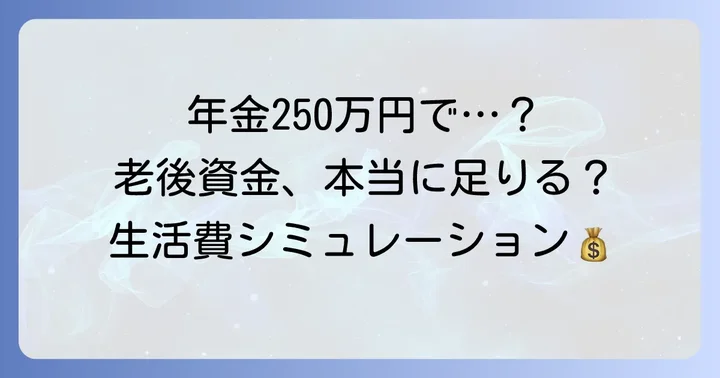 年金250万円で老後の生活は足りる？ゆとりある暮らしに必要な費用