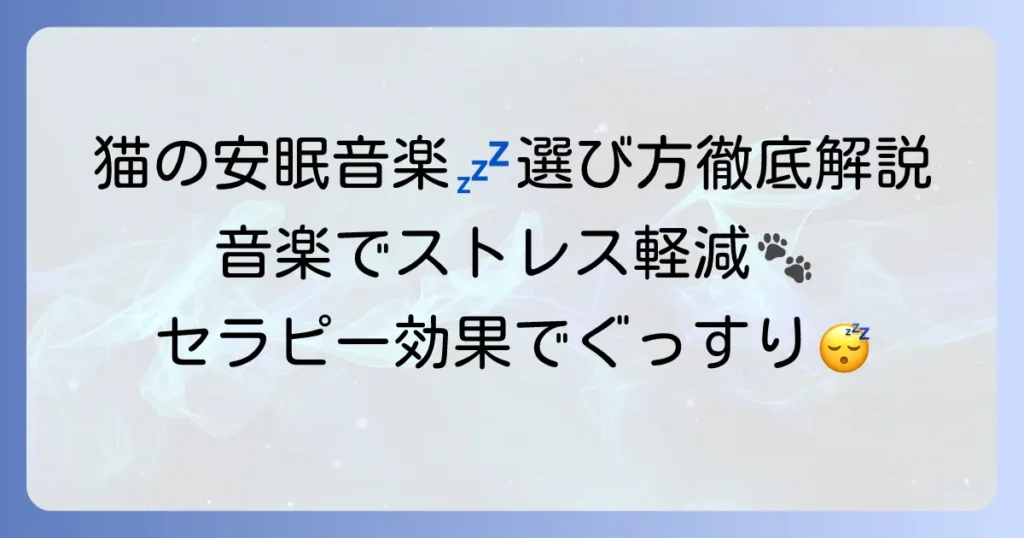 ペットのセラピー猫が寝る音楽で安眠を促すコツと選び方を徹底解説