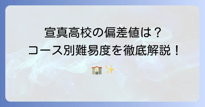 宣真高校の最新偏差値とコース別難易度
