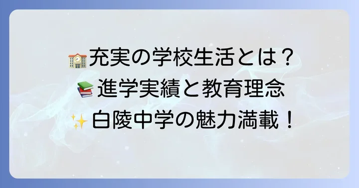 白陵中学の教育内容と魅力的な学校生活