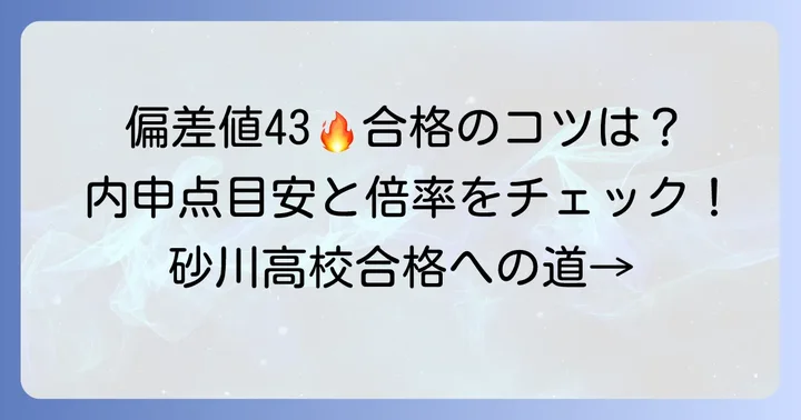 都立砂川高校の偏差値と合格の目安を徹底解説