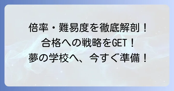 合格への道！都立総合芸術高校の入試情報と倍率