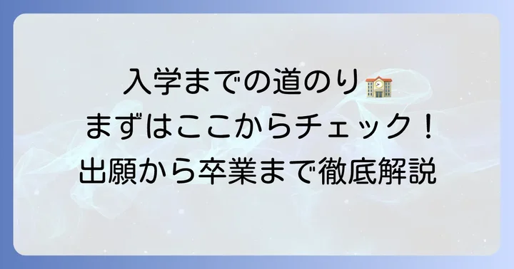 入学案内：出願から卒業までの進め方
