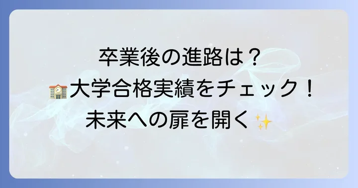 仰星学園高等学校の進学実績と卒業後の進路