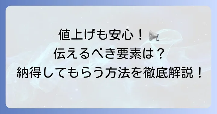 お客様に納得してもらう値上げのお知らせに含めるべき要素