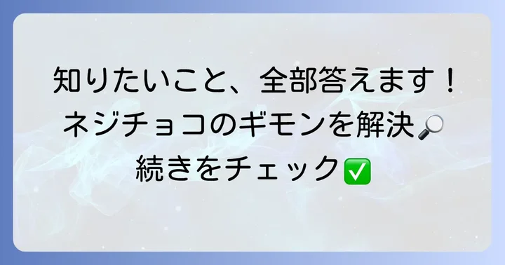 ネジチョコに関するよくある質問