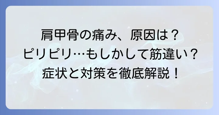 肩甲骨の筋違いとは？その正体と症状を理解しよう