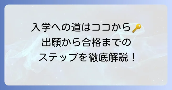 一ツ葉高校の入学方法と出願から合格までの進め方