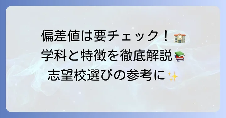 蓼科高校の最新偏差値と学科について