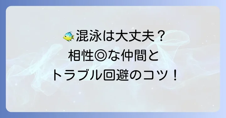 熱帯魚ナマズとの混泳：相性の良い魚と注意点