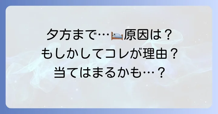 なぜ夕方まで寝てしまうのか？その原因と背景