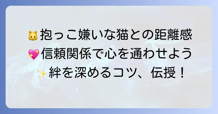 抱っこが苦手な愛猫との絆を深める接し方とコツ