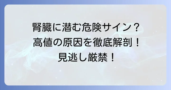 蛋白クレアチニン比が高値の場合に考えられる主な原因