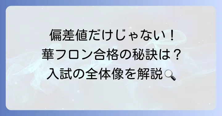 華陽フロンティア高等学校の偏差値と入試の実際