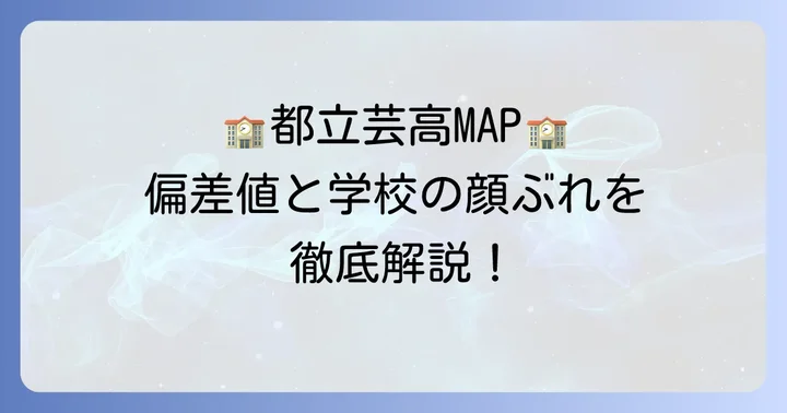都立芸術高校の偏差値と各校の特徴を詳しく解説