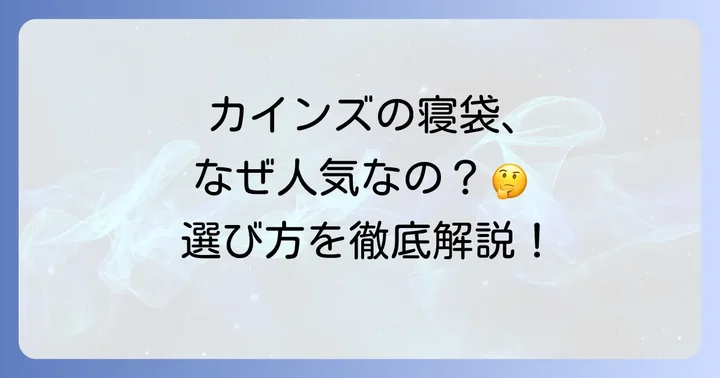カインズホームの寝袋が選ばれる理由とは？
