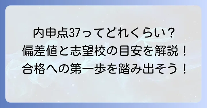 内申点37と偏差値の基礎知識を理解しよう