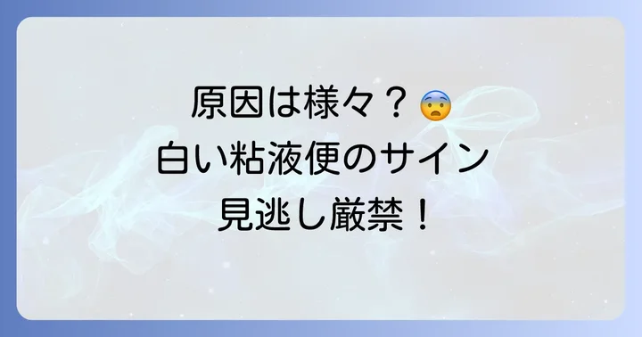 白い粘液便の主な原因と関連する症状