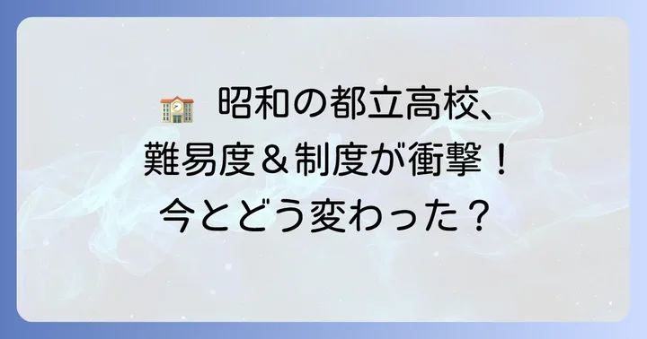 昭和・平成初期の都立高校偏差値と制度
