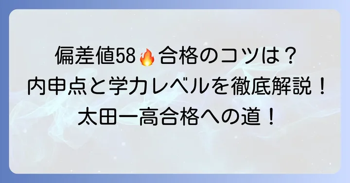 太田一高の最新偏差値と合格の目安