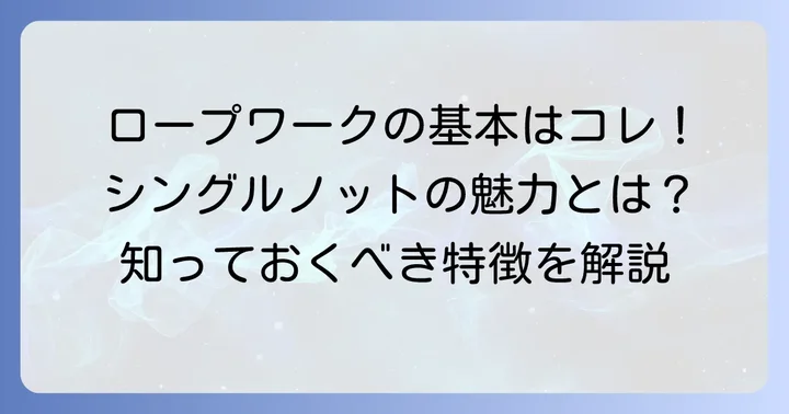シングルノットとは？その特徴と基本的な役割