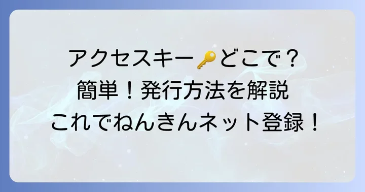 ねんきんネットアクセスキーの発行方法