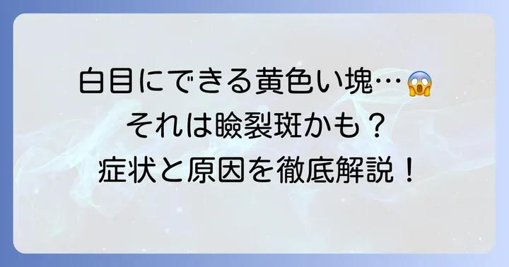 瞼裂斑とは？その症状と原因を理解しよう