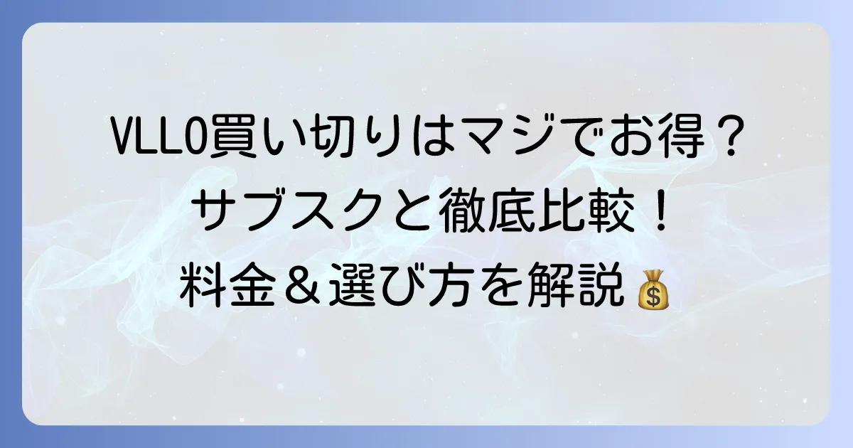 VLLOの買い切りは本当にお得？永久ライセンスの料金とサブスクとの違いを徹底解説