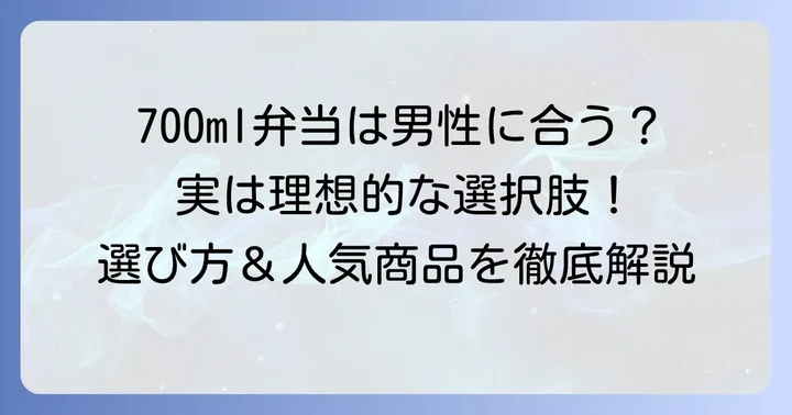 お弁当箱700mlは男性の少ない食事量に最適!その理由とは
