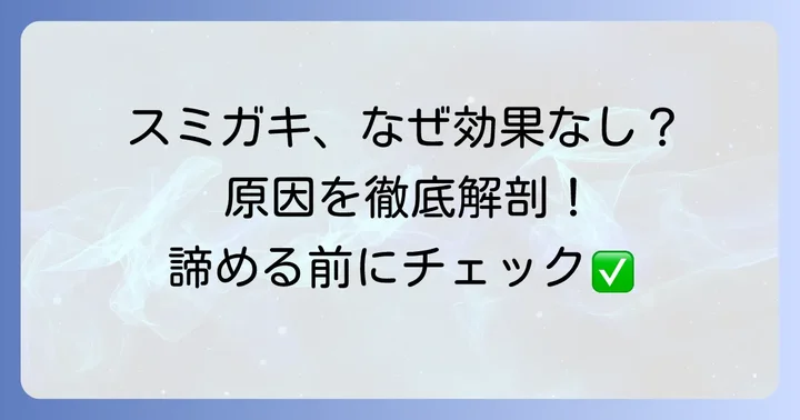 スミガキの効果を感じられないのはなぜ？考えられる主な理由
