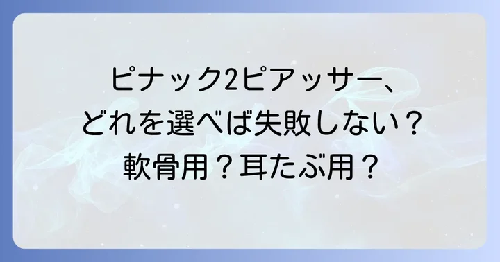 ピナック2ピアッサーの種類と選び方