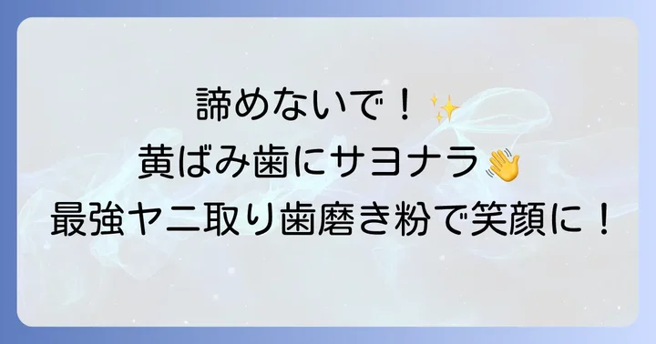 ヤニ取り歯磨き粉で白い歯を取り戻す！市販品でも効果を実感できる理由