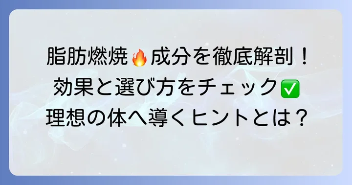 海外脂肪燃焼サプリの主要成分と効果