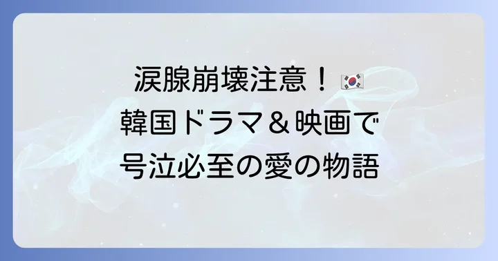 【韓国ドラマ・映画編】Netflixで号泣できる恋愛作品