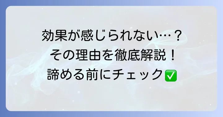 ワイルドマンゴーの力の効果を感じられないと感じる理由