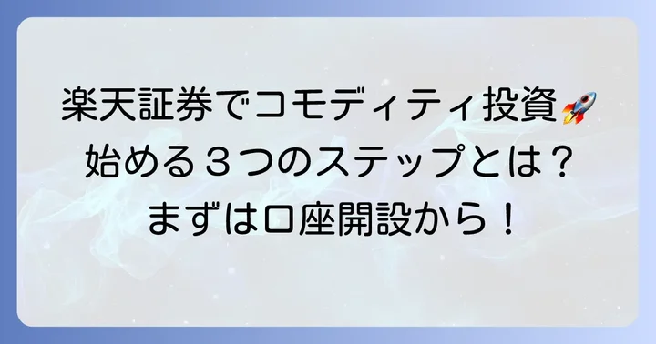 楽天証券でコモディティ投資信託を始める進め方
