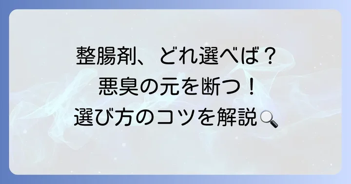 おなら臭い対策におすすめの整腸剤の選び方