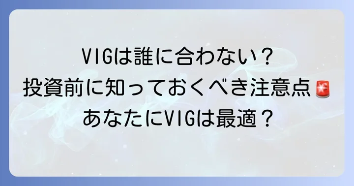 VIGが「おすすめできない」投資家の特徴