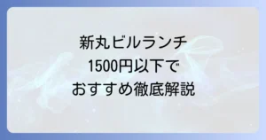 新丸ビルでランチが安い店を厳選！予算1500円以下のおすすめを徹底解説