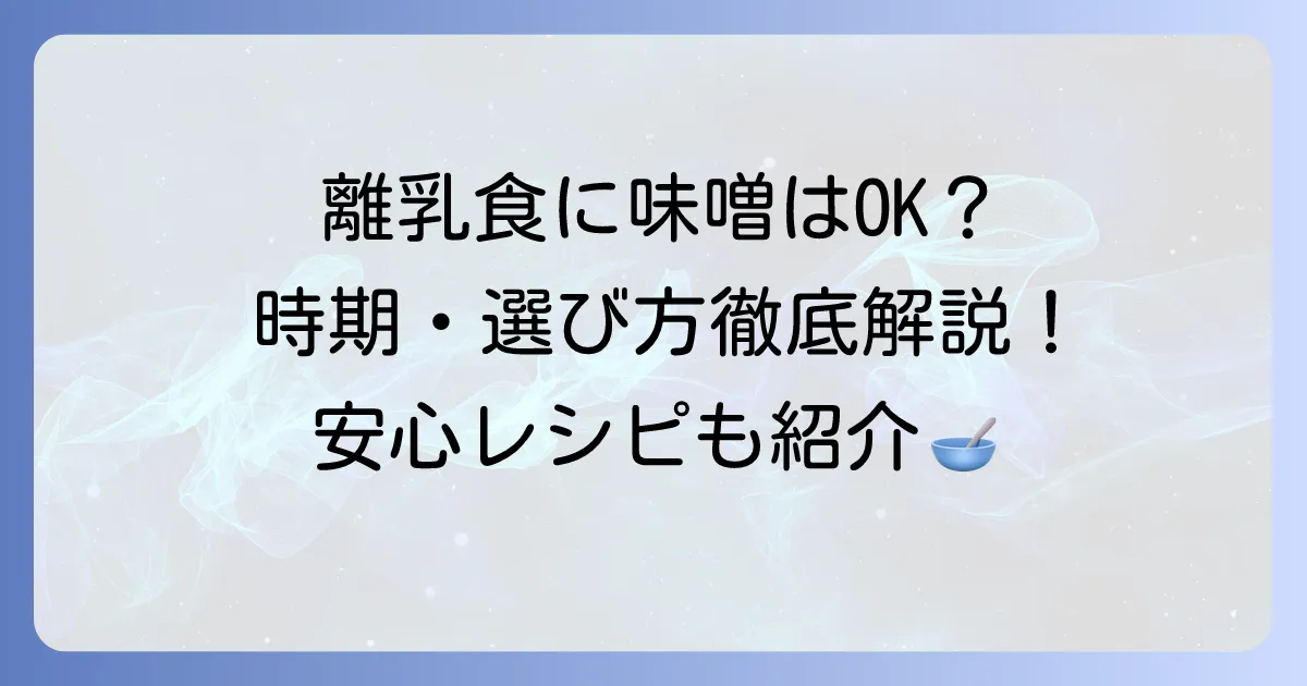 離乳食におすすめの市販味噌はこれ！選び方と時期別レシピを徹底解説
