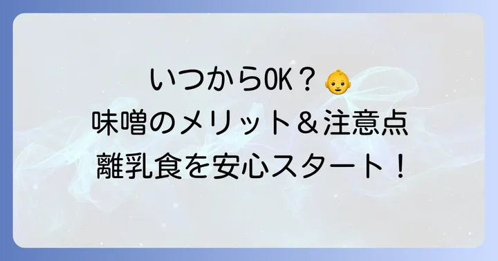 離乳食に味噌はいつから？赤ちゃんに与えるメリットと注意点