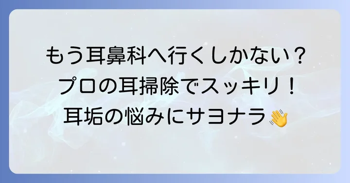 自宅で取れない耳垢は耳鼻科へ！プロの耳掃除