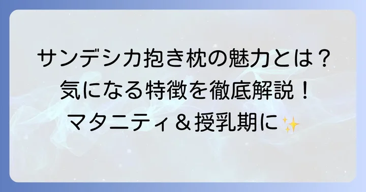 サンデシカ抱き枕とは？その魅力と特徴