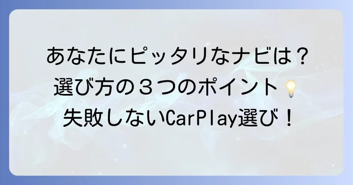 アップルカープレイナビの選び方