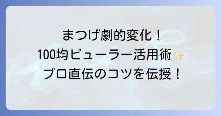 100均ビューラーを上手に使うコツと進め方