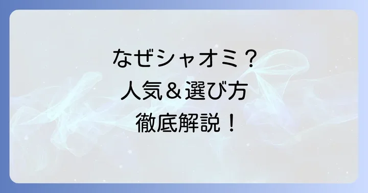 シャオミスマートウォッチが選ばれる理由と人気の秘密